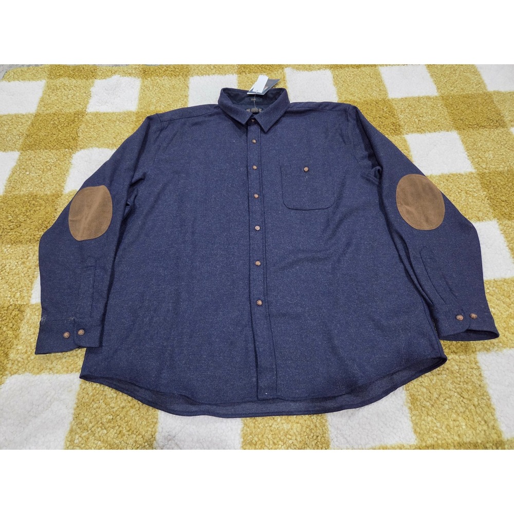 Pendleton Trail Shirt Mens XXL Navy Blue Virgin Wool Elbow Patch RA703-31999 NWT